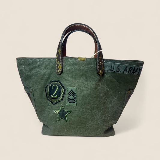 Reclaimed Petite Military tote