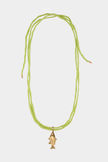 Lucky Fish on Raw Silk necklace