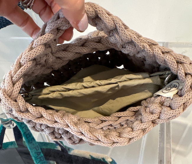 Crocheted Cotton Rope Handbag -Beige