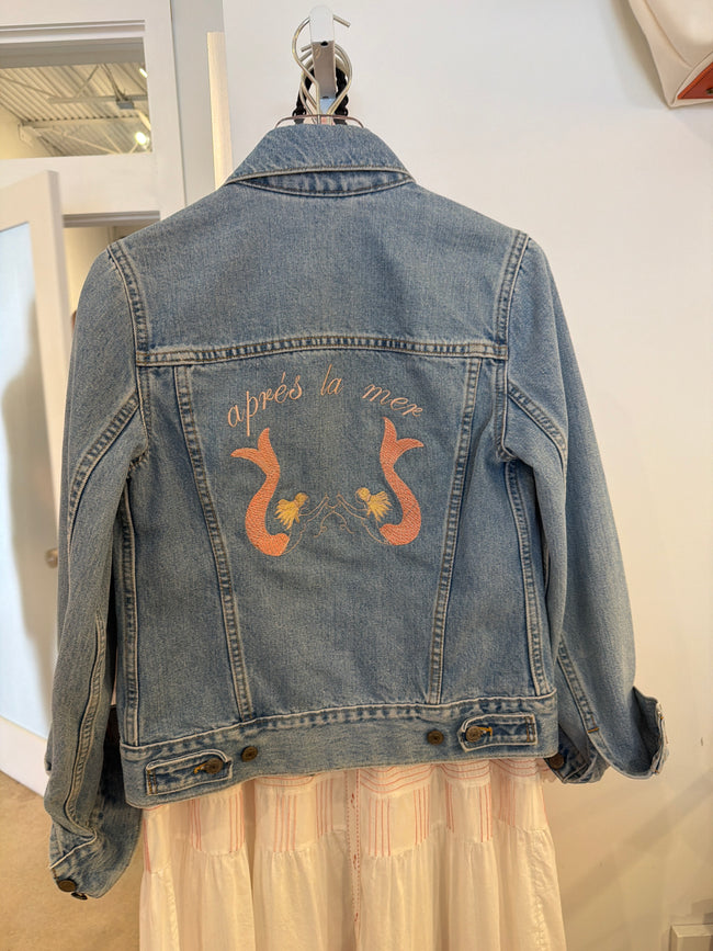 Vintage Levi Embroidered Denim Jacket XS