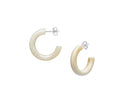 White /Natural Small rounded horn hoop earrings