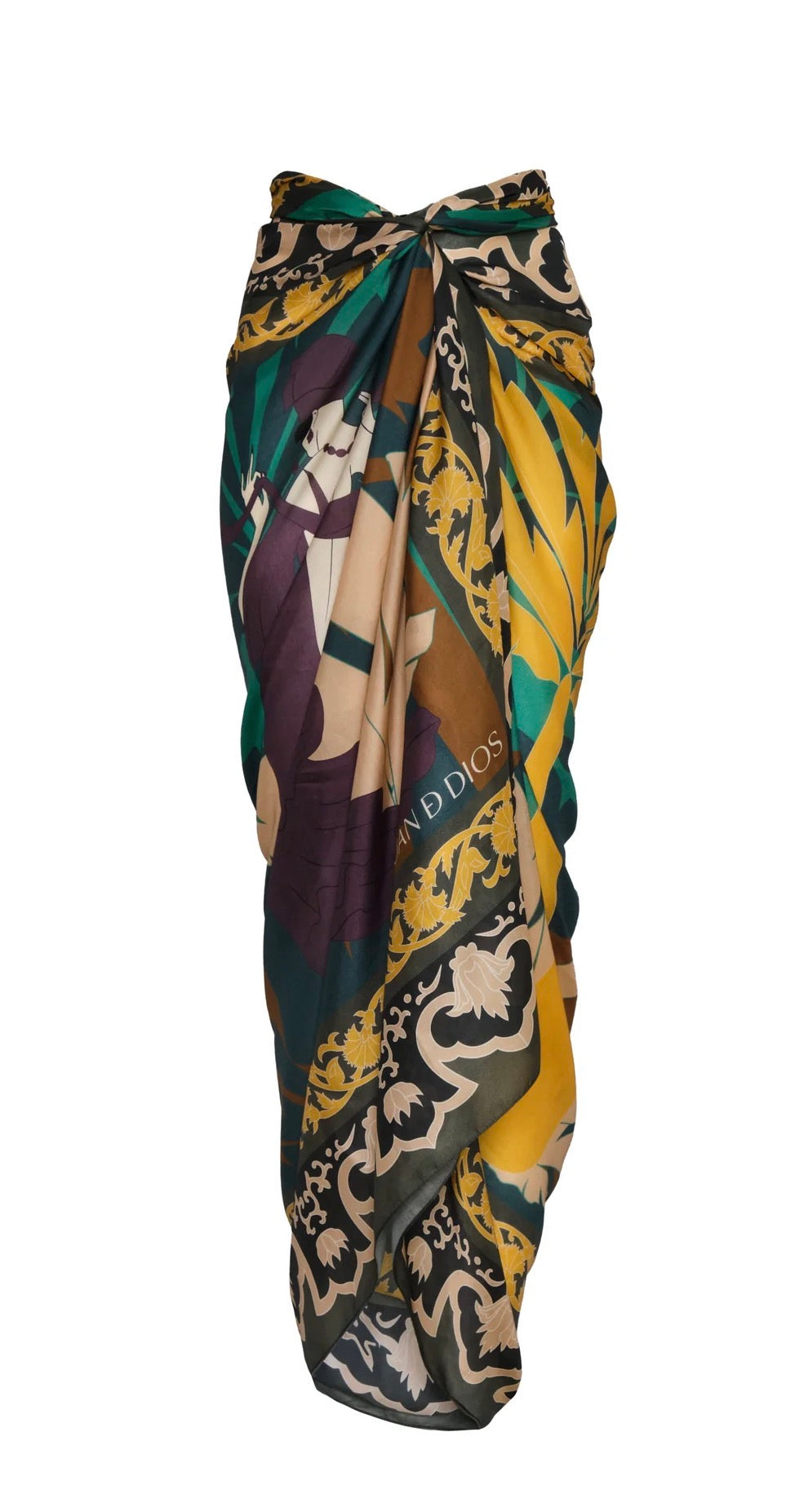 Juan De Dios de la Falaise Cotton Sarong Skirt in Green Dancer