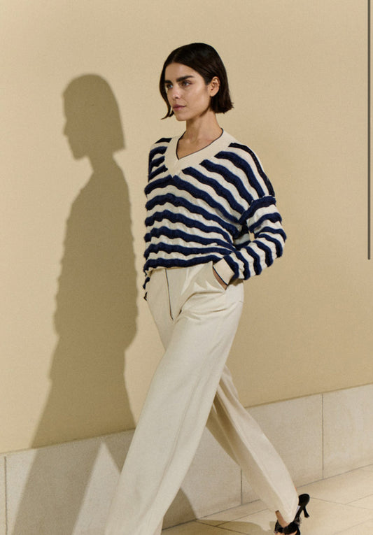 Sita Murt Stripe V-neck Sweater