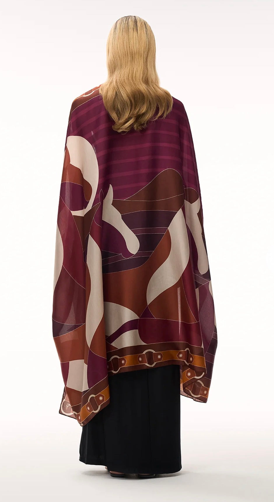 Juan De Dios de la Falaise Silk Sarong Skirt-Purple Horses