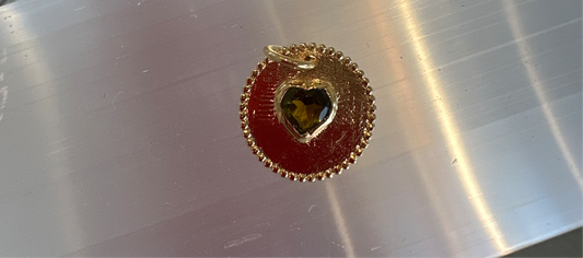 By Johanne single heart green charm