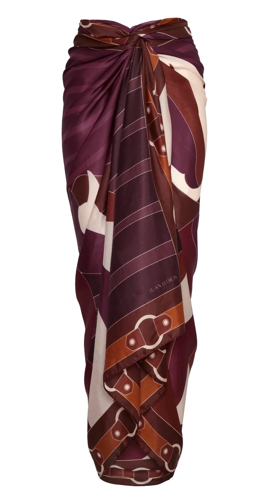 Juan De Dios de la Falaise Silk Sarong Skirt-Purple Horses