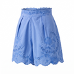 Juliet Dunn Cotton Poplin Embroidered Shorts