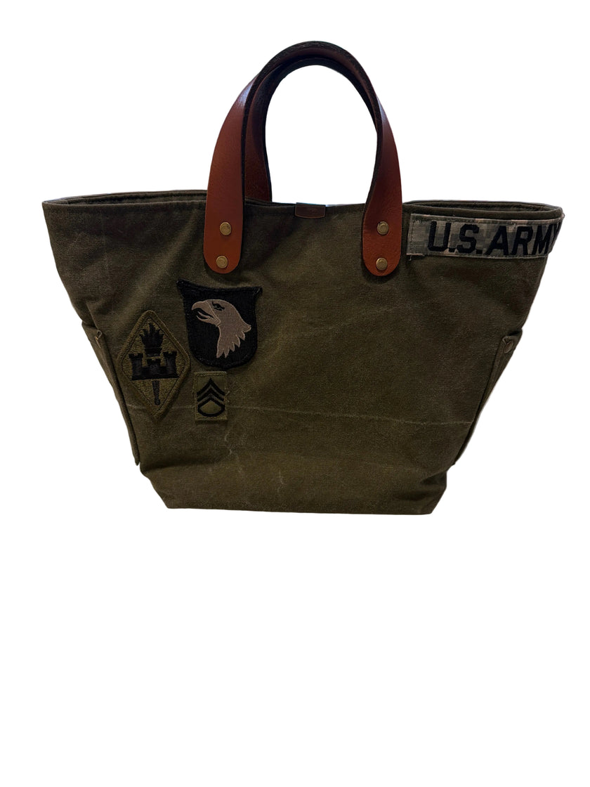 Reclaimed Petite Military tote