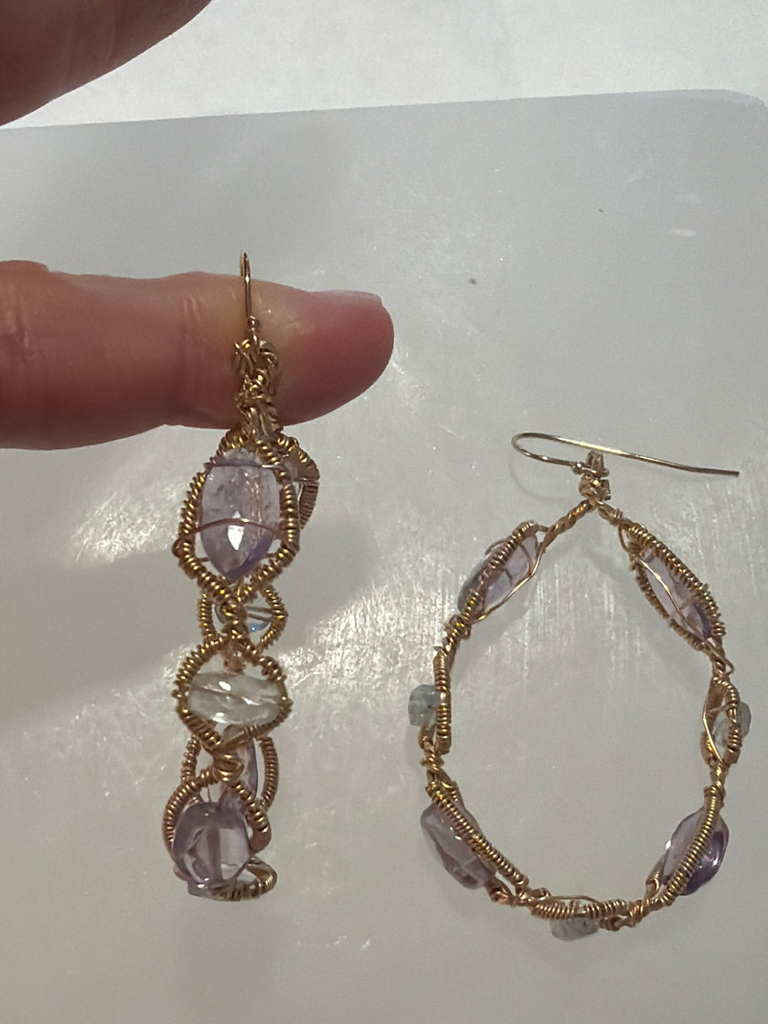 Raphaela Pasquilina Amethyst & Aquamarine Earrings