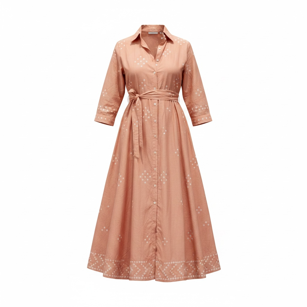 Seema Kahai Light brown Nila Bandini Shirt Dress