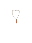 Theas Collection- 18 Karat Gold Baby Cable Chain Bracelet with Coral Horn-