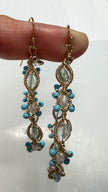 Raphaela Pasquilina Turquoise,Fresh water pearls, aquamarine gemstone earrings