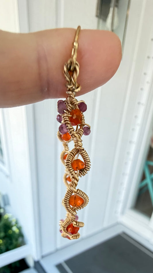 Raphaela Pasqualina Carnelian + pink tourmaline  Earrings