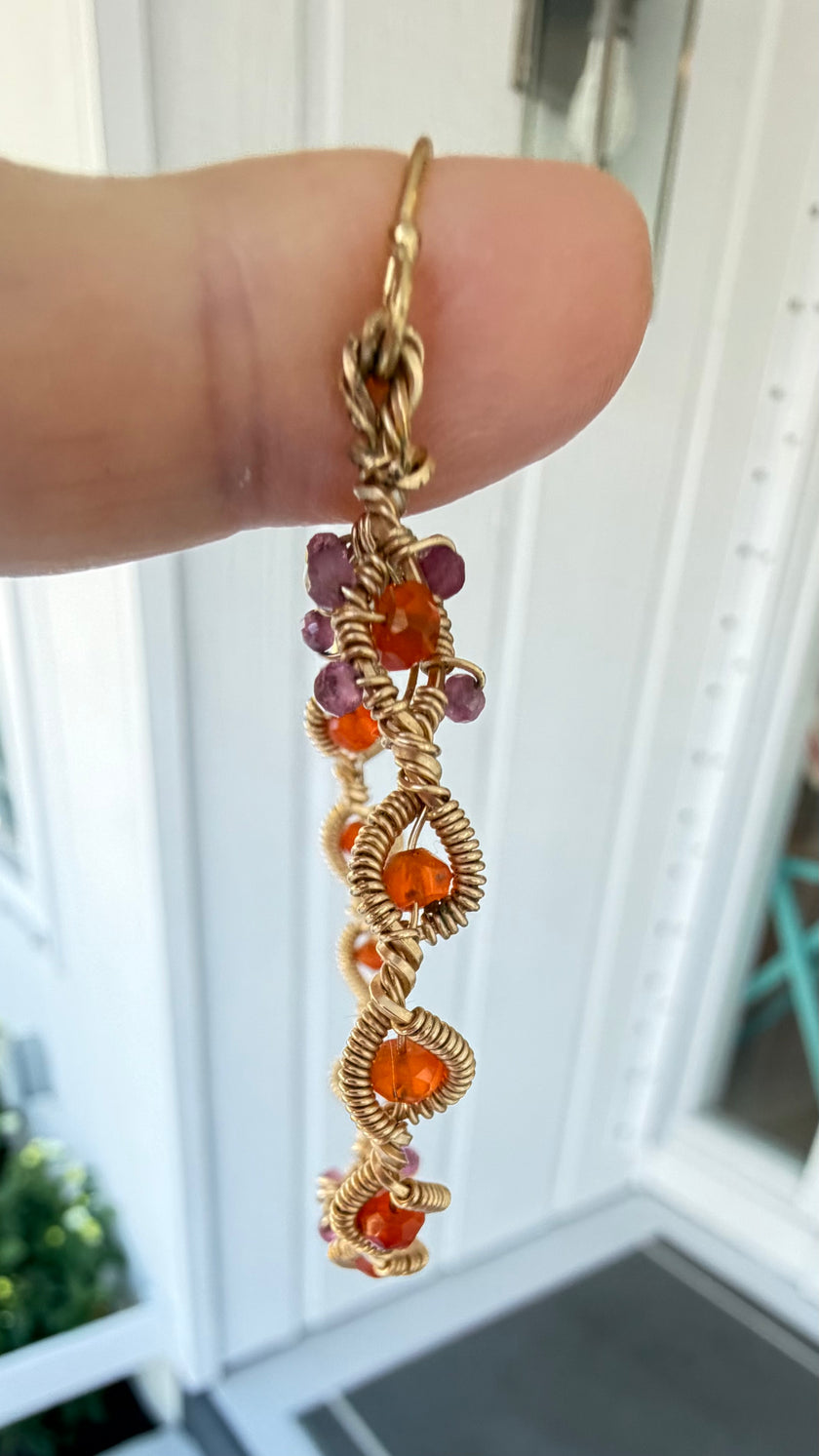 Raphaela Pasqualina Carnelian + pink tourmaline  Earrings