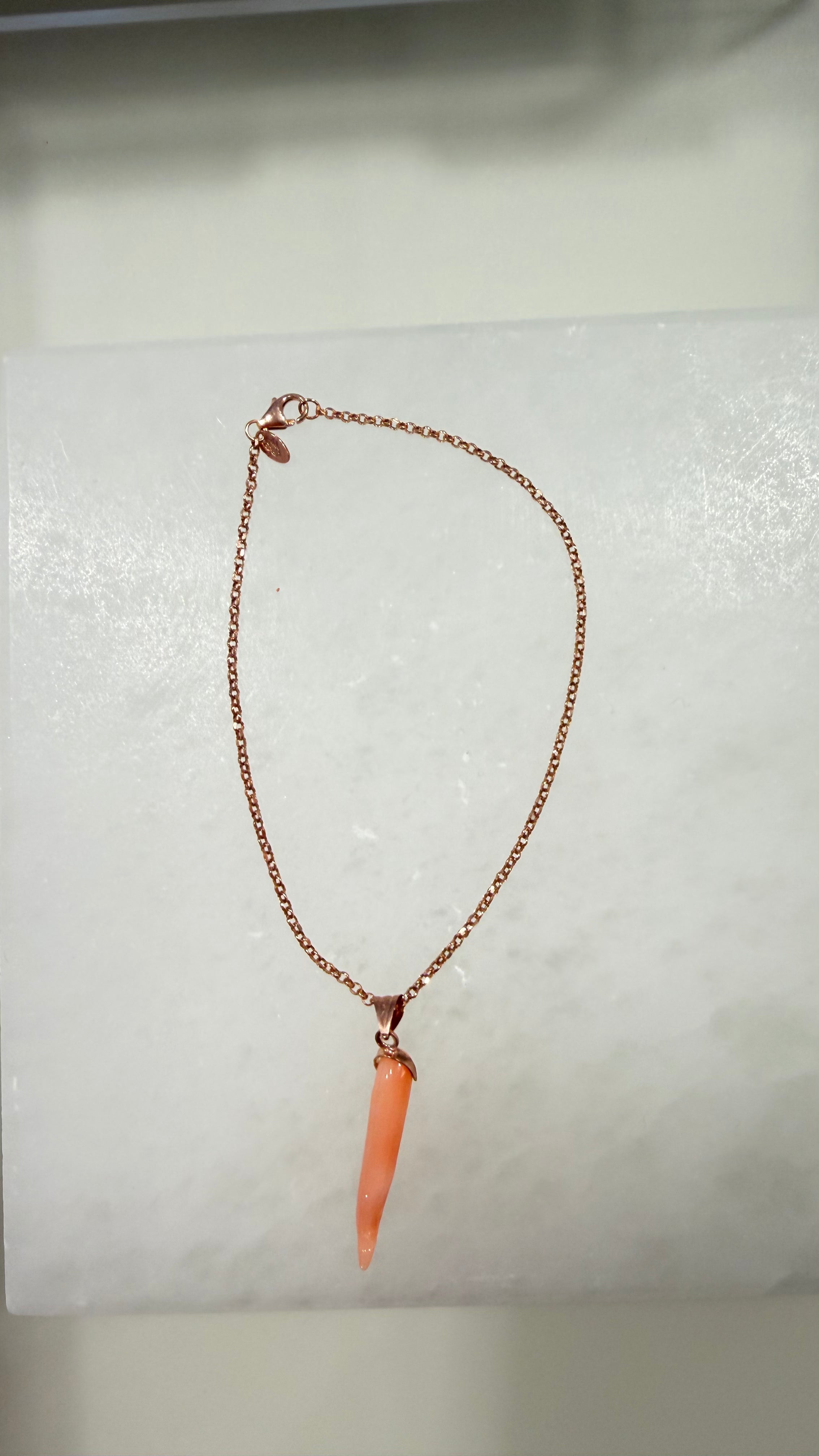 Theas Collection 14K Rose Gold Box Bracelet with Horn