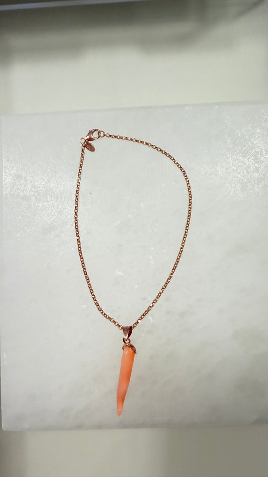 Theas Collection 14K Rose Gold Box Bracelet with Horn