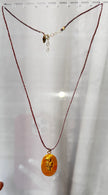 By Johanna lurex braid necklace with bird medal