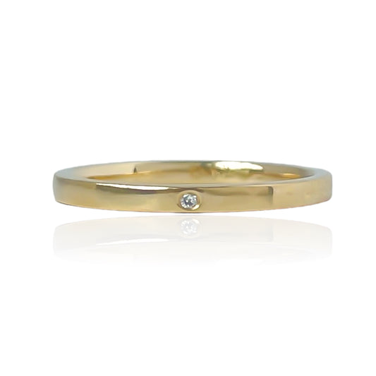 14 Karat Gold Burnished Single Band Ring-RW