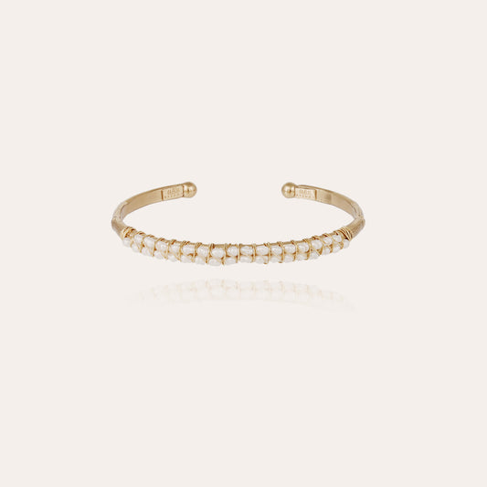 Gas Bijoux Lyre bangle large size - White Mother-of-pearl
