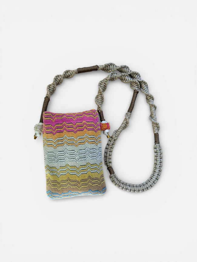 Lady Cuir Re-Done Towel Cross Body Phone Bag