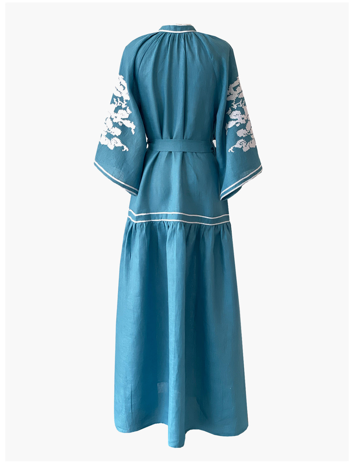 De Castro Swan Dress in Turquoise