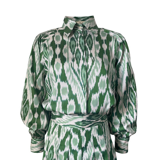 De Castro Green Ikat Shirt