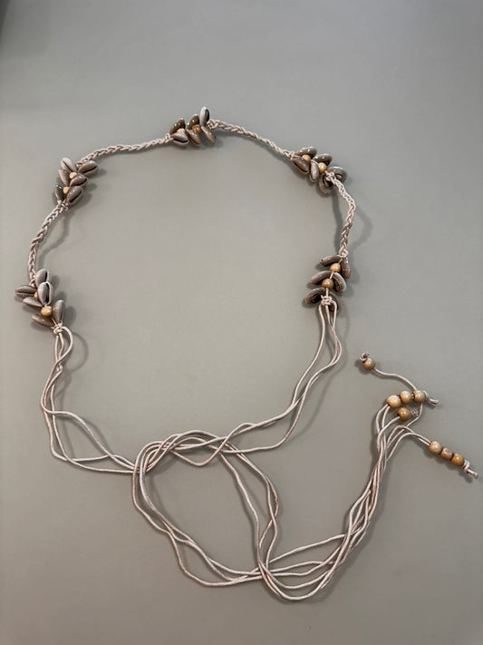 Tie String Braided shell belt