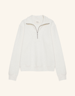 Maison Wheat Oxford Quarter Zip Sweatshirt