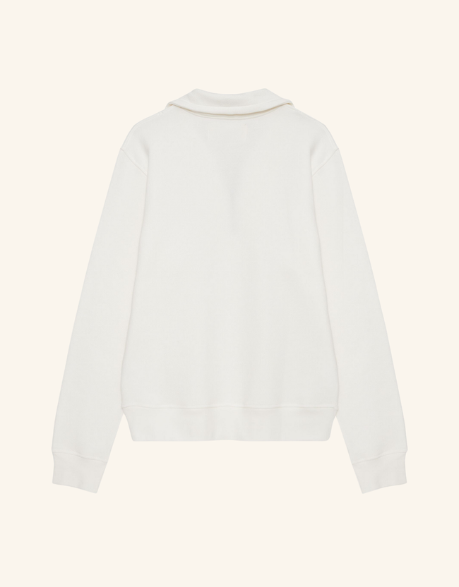 Maison Wheat Oxford Quarter Zip Sweatshirt