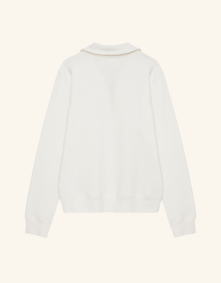 Maison Wheat Oxford Quarter Zip Sweatshirt