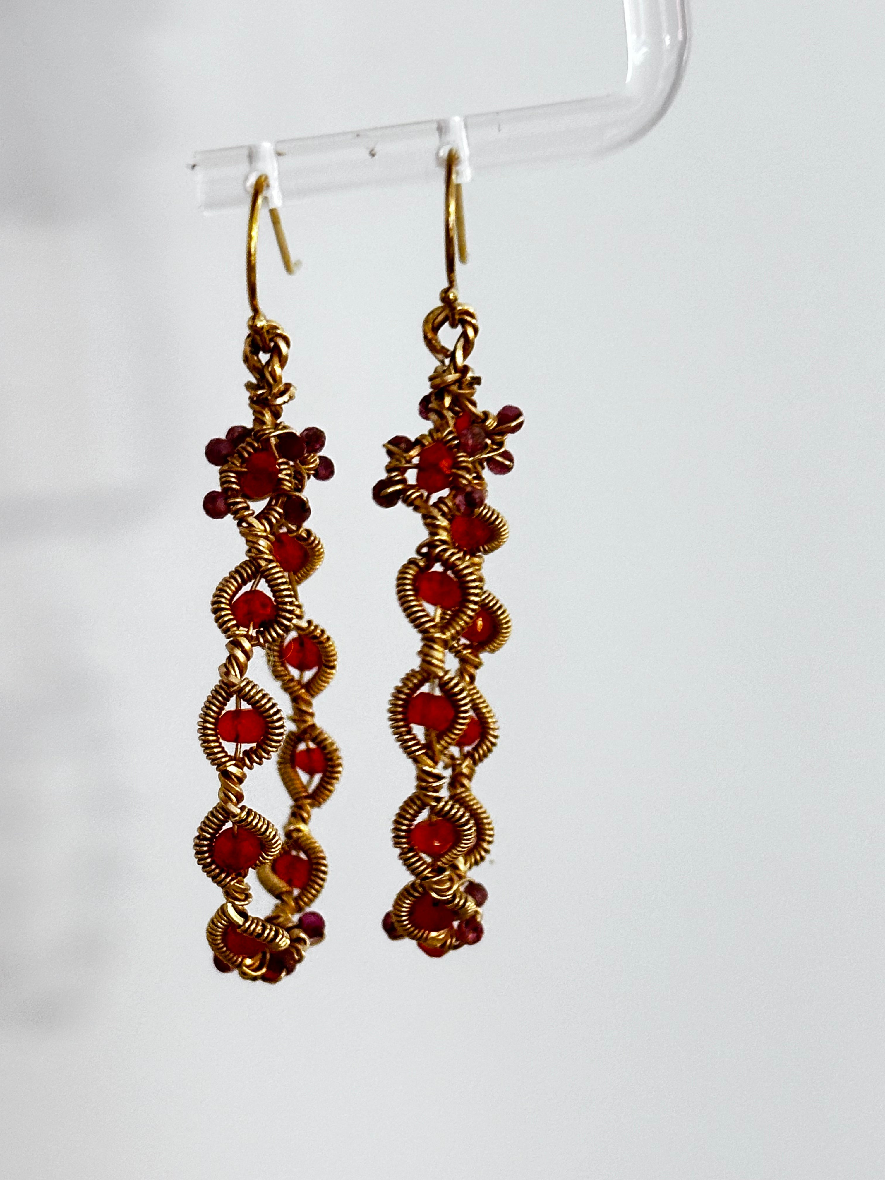 Raphaela Pasqualina Carnelian + pink tourmaline  Earrings