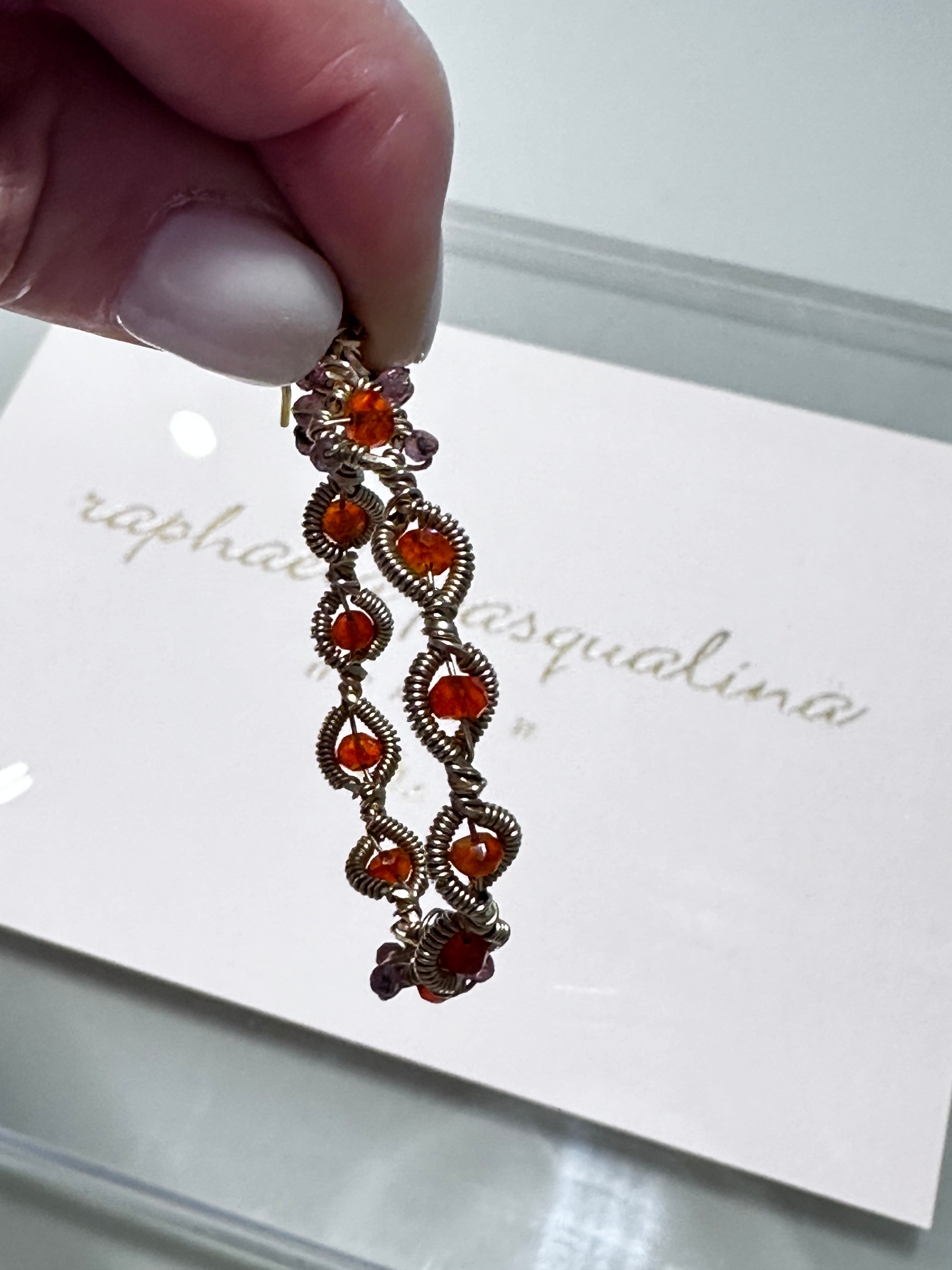 Raphaela Pasqualina Carnelian + pink tourmaline  Earrings