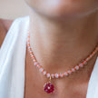 Clara Forno Risha Neon Necklace in Rose Quartz