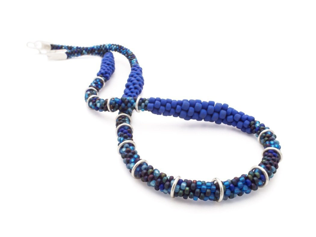 Claudia Fajardo Short Woven Necklace-Blue