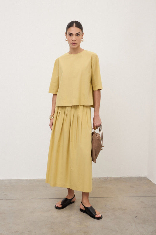 OTTOD'AME Pleated poplin skirt