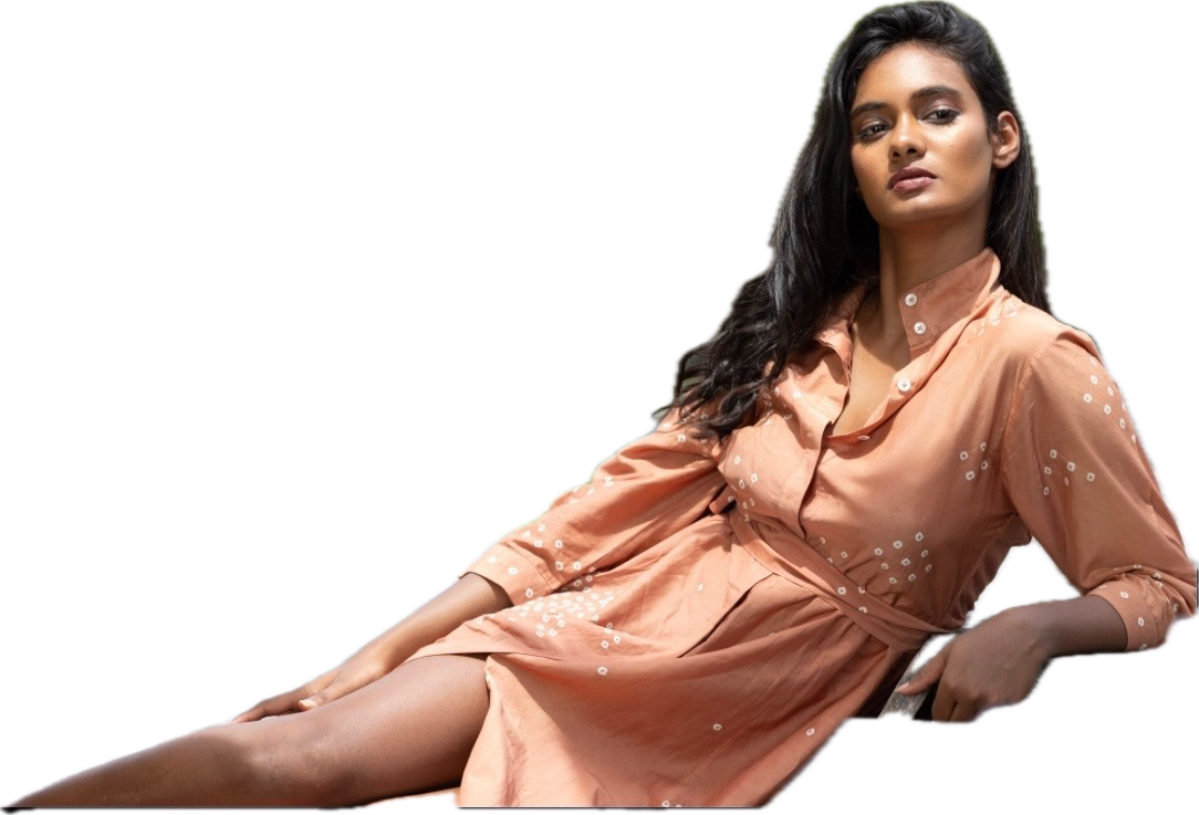 Seema Kahai Light brown Nila Bandini Shirt Dress