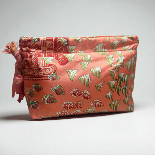Up-cycle Silk Scarf custom Fish Mini Clutch Bag