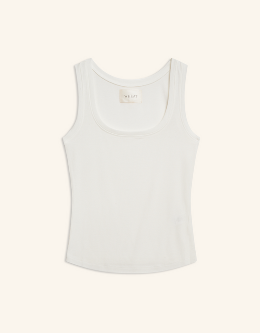 Maison Wheat Franklin Tank Top in White