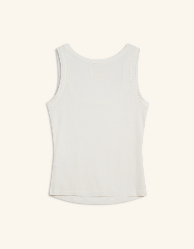 Maison Wheat Franklin Tank Top in White
