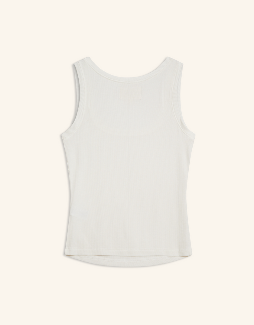 Maison Wheat Franklin Tank Top in White