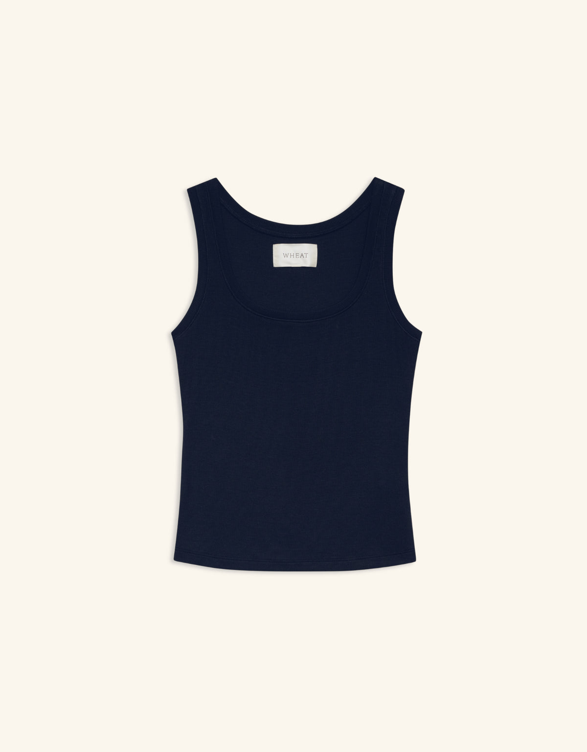 Maison Wheat Franklin Tank Top in Navy