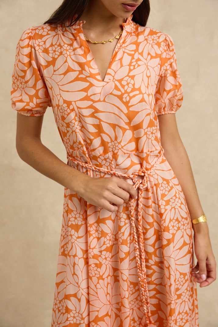 Hannah Artwear Oceanus Dress Crocus Persimmon