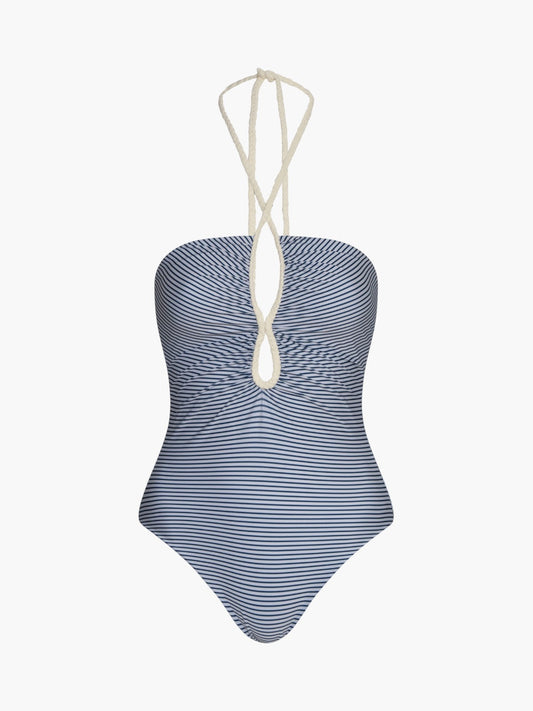 Juan De Dios Saint Tropez One Piece in Navy Stripes