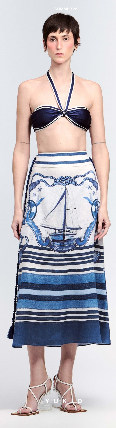 Yukio Linen Midi Skirt- Dominus