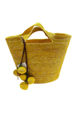 Sensi “Bolso Playero” soft woven straw carryall with Fruit Charm