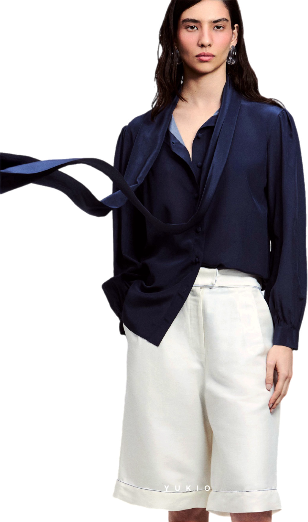 Yukio silk shirt with bow