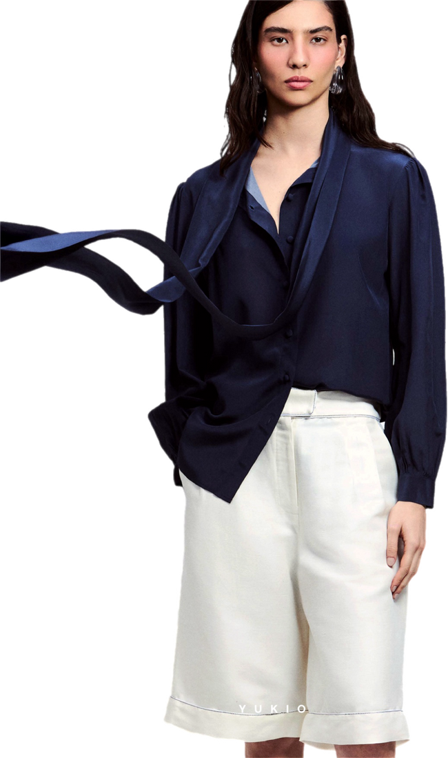 Yukio silk shirt with bow