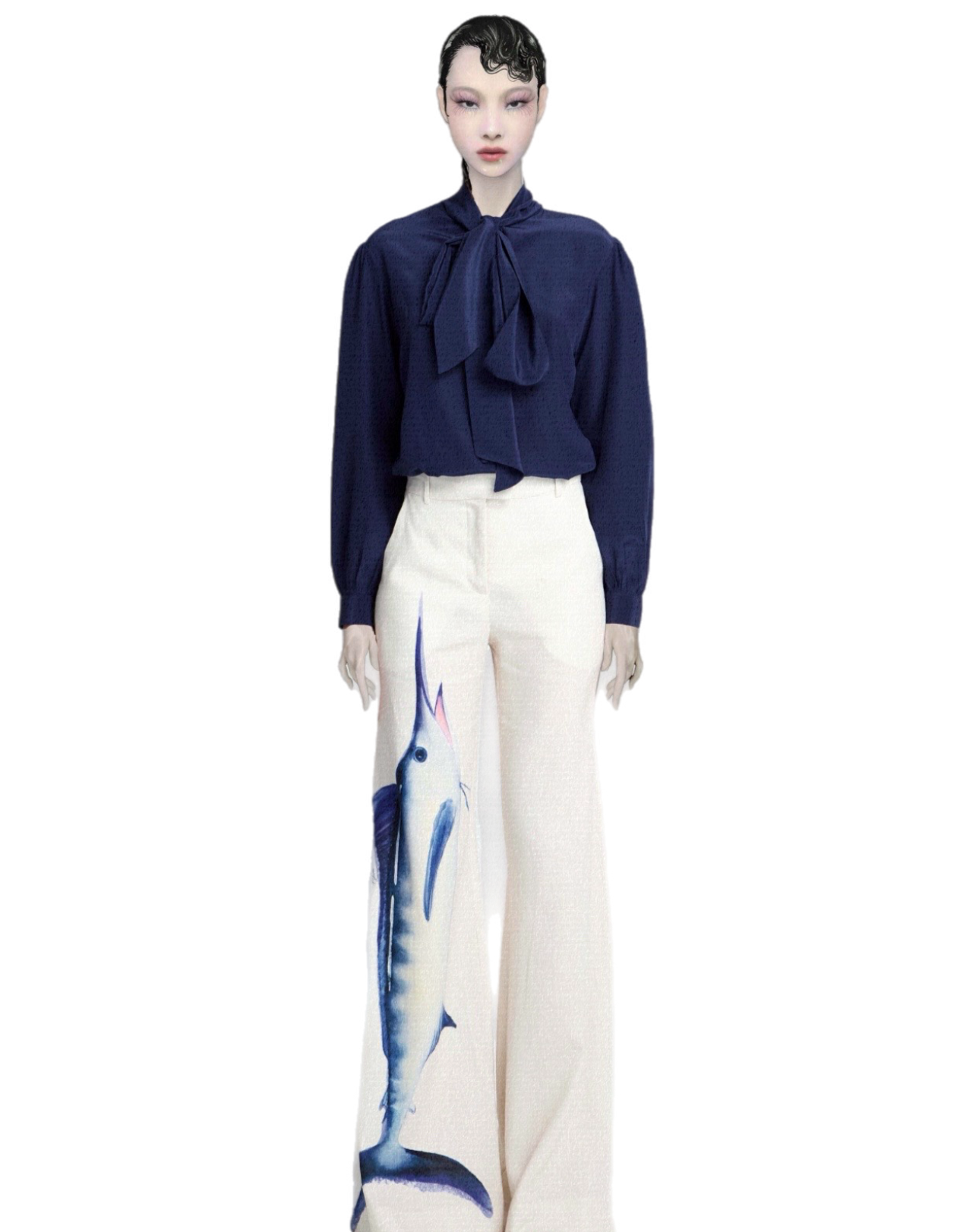 Yukio silk shirt with bow
