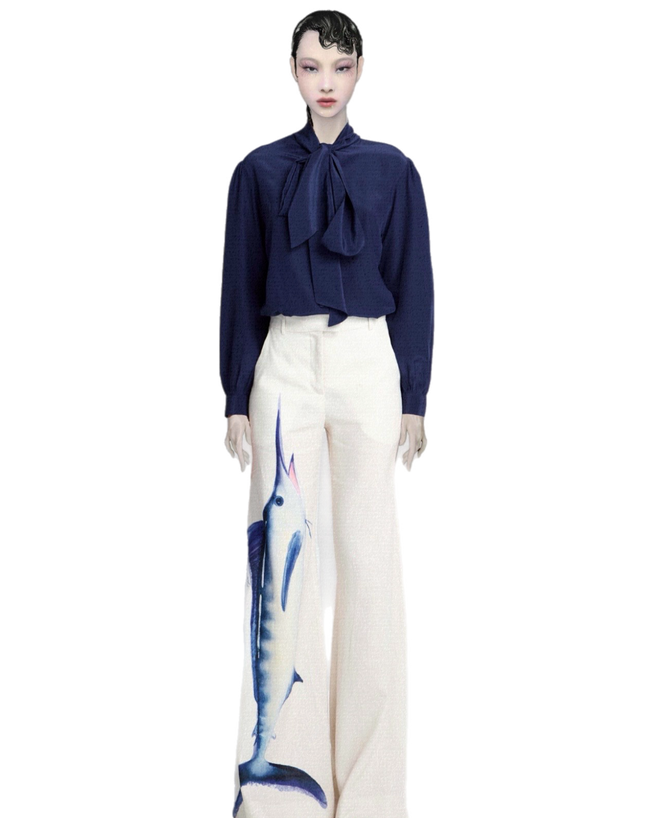 Yukio silk shirt with bow