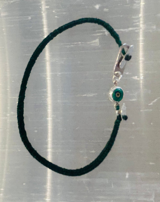 Janset Bilgin Lucky Green Bracelet -silver